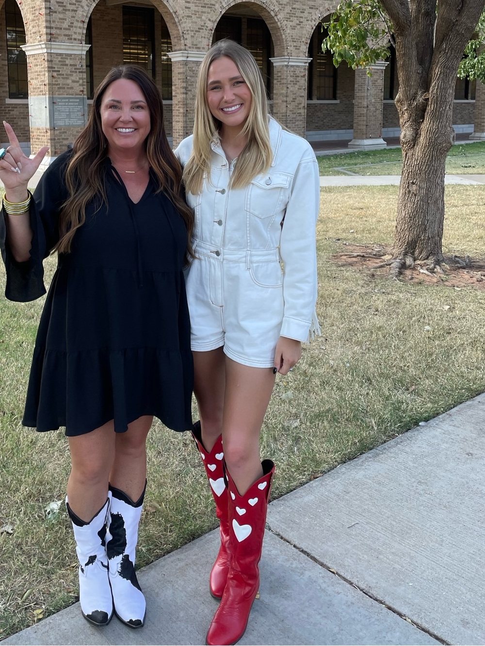 Le Lis White Denim Long-Sleeve Romper with Front Pockets